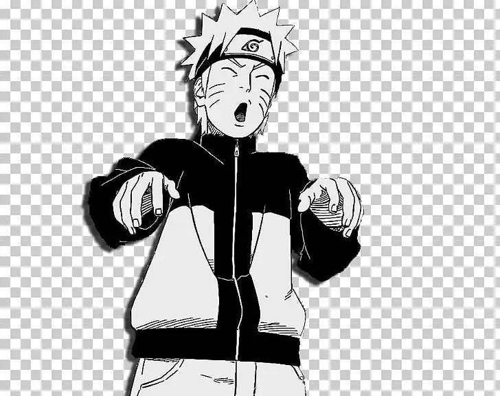 Gambar sketsa Naruto dan Sasuke hitam putih