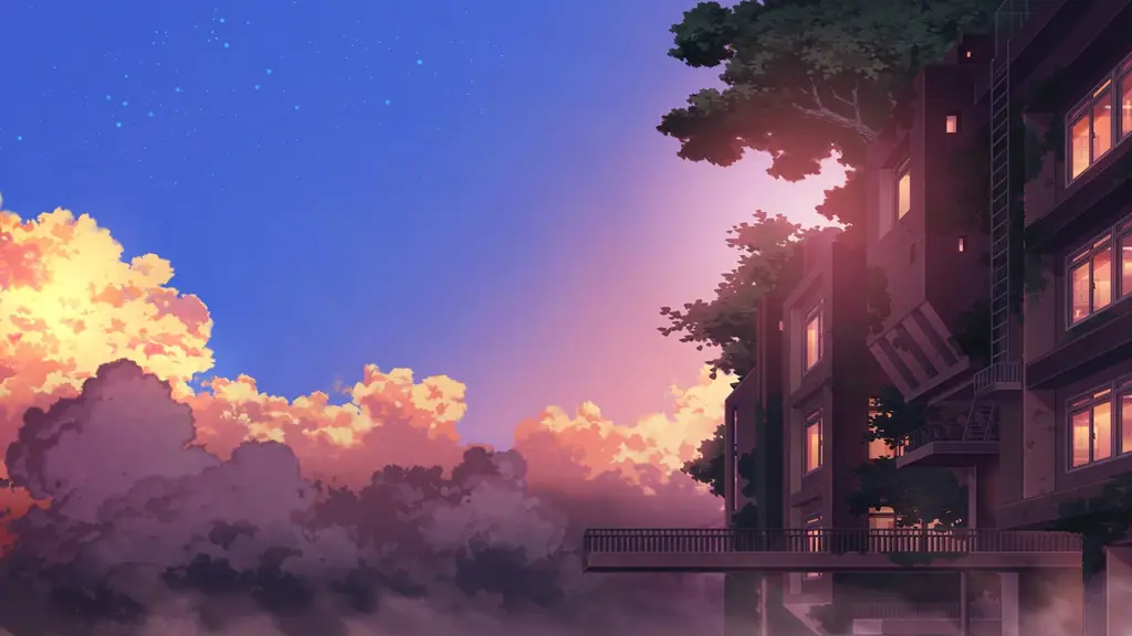 Pemandangan anime sederhana dan indah
