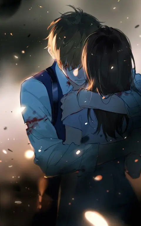 Suasana Romantis Gambar pasangan anime dalam suasana romantis