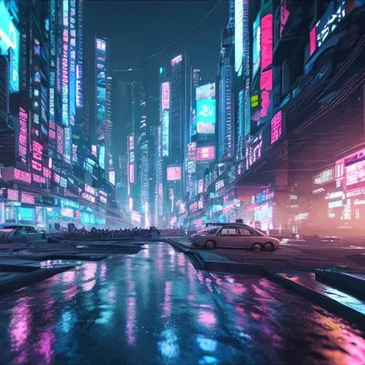 Kota Cyberpunk Anime 4K Gambar kota cyberpunk anime beresolusi 4k