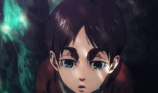 Air Mata Eren: Simbol Kepedihan dan Tekad Gambar anime Eren Yeager yang sedang menangis tersedu-sedu.
