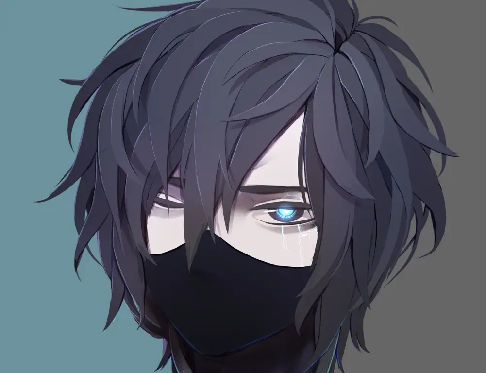 Gambar anime laki-laki keren dengan gaya rambut dan pakaian yang menarik.