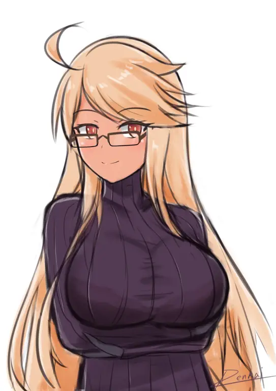 Ilustrasi karakter anime berisi
