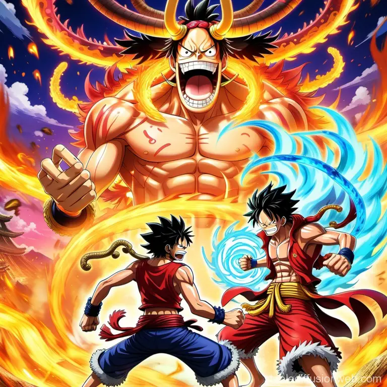 Pertarungan Epik: Luffy vs Kaido Luffy bertarung melawan Kaido