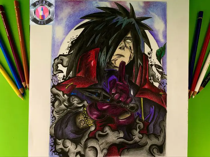 Gambar Detail Madara Uchiha Gambar close-up Madara Uchiha yang detail