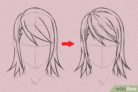 Detail yang Menawan Ilustrasi detail anime rambut panjang