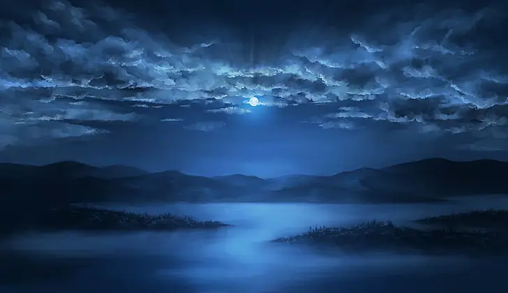 Pemandangan Malam Anime yang Menawan Gambar pemandangan malam anime