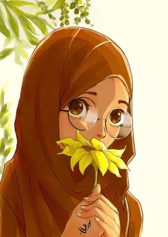 Modernitas dalam Berhijab Gambar anime wanita berhijab dengan gaya modern dan trendi