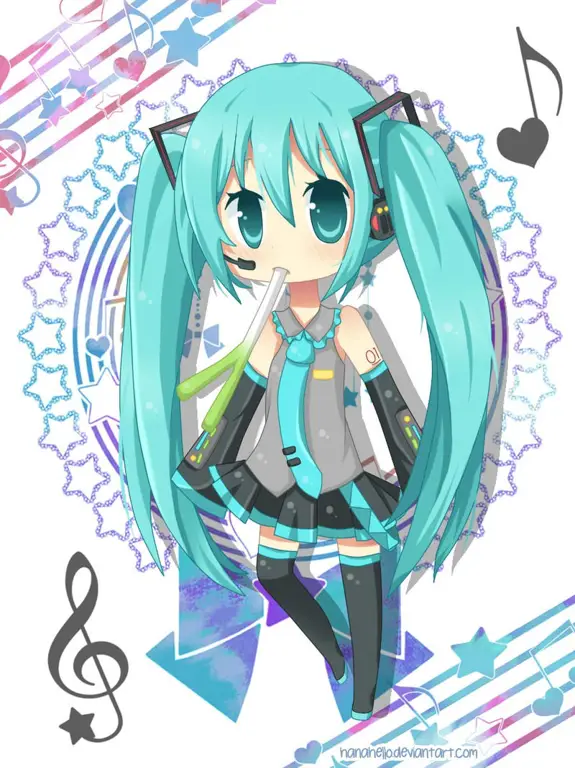 Inspirasi Sketsa Chibi Sketsa chibi Hatsune Miku yang lucu dan imut