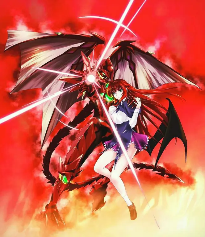 Rias dan Issei, pasangan utama dalam High School DxD Gambar Rias Gremory dan Issei Hyoudou bersama