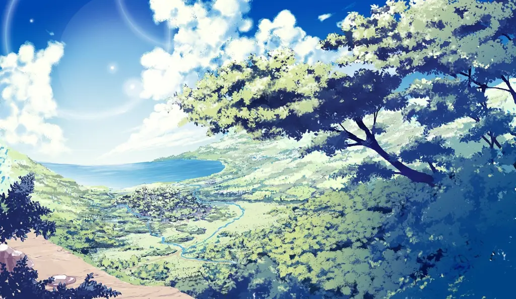 Gambar pemandangan anime aesthetic