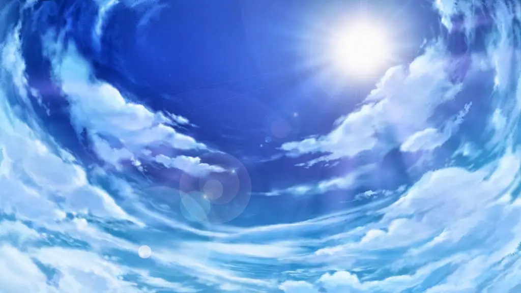Gambar pemandangan anime dengan langit biru